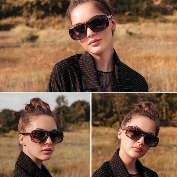 New Retro Oversized Square Polarized Sunglasses Vintage Shades Large - Picture 7 of 7